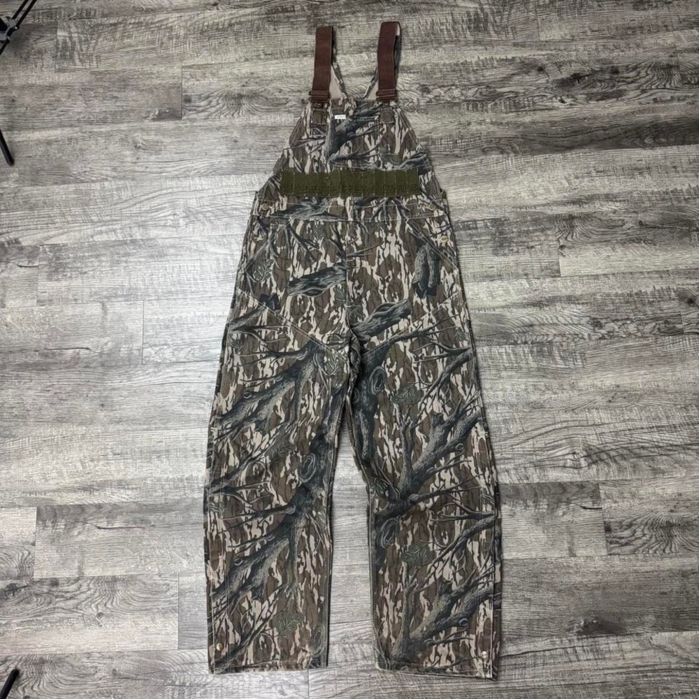 Vintage Carhartt Camo Overalls Duck Canvas Made USA Workwear Bibs 34x29 - Picture 2 of 8